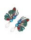 Fashion Blue Alloy Diamond Butterfly Pearl Stud Earrings