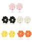 Fashion Orange Powder Alloy Geometric Flower Stud Earrings