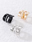 Fashion Color Alloy Geometric Spiral Open Ring Set Of Three