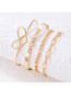 Fashion Gold Alloy Geometric Knotted Chain Twist Bracelet Set