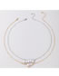 Fashion Gold And Silver Alloy Geometric Pearl Necklace