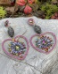 Fashion Ab Color Alloy Diamond Water Drop Love Pendant Stud Earrings