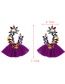 Fashion Khaki Alloy Diamond Water Drop Tassel Flower Earrings (4)