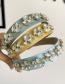 Fashion Light Blue Fabric Alloy Diamond Water Drop Headband (3cm)