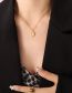 Fashion X254-steel Turquoise Necklace-39+5cm Titanium Gold Plated Pine Geometric Necklace
