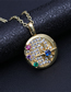 Fashion 3# Brass Gold Plated Geometric Star Medal Necklace With Diamonds