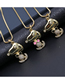 Fashion 1# Copper Gold Plated Bear Necklace