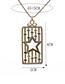 Fashion 2# Bronze Zirconium Geometric Love Square Necklace
