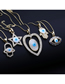 Fashion 8# Brass Diamond Geometric Heart Eye Necklace