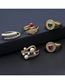 Fashion 6# Bronze Zirconium Heart Medal Ring