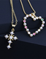 Fashion 5# Bronze Zirconium Cross Necklace