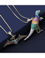 Fashion 2# Bronze Zirconium Dinosaur Necklace