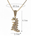 Fashion 1# Bronze Zirconium Dinosaur Necklace