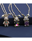 Fashion 2# Bronze Zirconium Rabbit Necklace