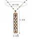 Fashion 4# Bronze Zirconium Geometric Alphabet Tag Necklace