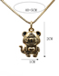 Fashion 3# Copper Gold Plated Zirconium Tiger Necklace