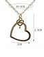 Fashion 3# Copper Gold Plated Zirconium Heart Necklace