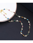 Fashion 3# Bronze Colored Stone Flower Fringe Necklace