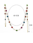 Fashion 4# Bronze Colored Stone Heart Fringe Necklace
