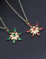 Fashion Green Copper And Diamond Snowflake Necklace