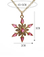 Fashion Green Copper And Diamond Snowflake Necklace