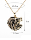 Fashion 3# Bronze Diamond Eagle Openwork Round Necklace