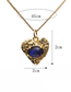 Fashion Orange Bronze Heart Crystal Necklace