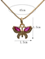 Fashion Purple Bronze Zirconium Butterfly Necklace