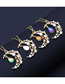 Fashion Orange Color Bronze Moon Necklace With Drop Crystal And Diamonds