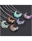 Fashion Nsn00431 Stainless Steel O Word Chain Alloy Geometric Winding Crystal Moon Necklace