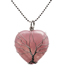 Fashion Nsn00425 Bead Chain Copper Wound Pink Crystal Heart Necklace