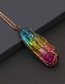 Fashion 3# Crystal Pillar Wrapped Copper Wire Necklace