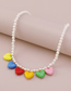 Fashion Color Alloy Resin Pearl Heart Necklace