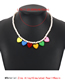 Fashion Color Alloy Resin Pearl Heart Necklace