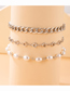 Fashion Silver Color Pearl Chain Triple Anklet