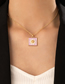 Fashion Gold Alloy Geometric Flower Square Necklace