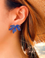 Fashion Blue Alloy Maple Leaf Stud Earrings