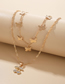 Fashion Gold Alloy Diamond Cherry Butterfly Double Layer Necklace