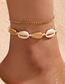 Fashion 2# Shell Braided Chain Double Anklet