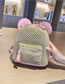 Fashion Pink Straw Cutout Braided Backpack