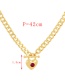 Fashion Red Bronze Zircon Bold Chain Ot Buckle Love Pendant Necklace