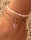 Fashion FZ0316lanse Butterfly Metal Ceramic Chain Anklet