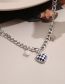 Fashion  Alloy Chain Checkerboard Heart Necklace