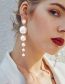 Fashion  Alloy Round Pearl Geometric Drop Earrings