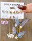Fashion  Alloy Resin Butterfly Stud Earrings Set