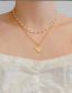 Fashion  Alloy Pearl Chain Confident Double Layer Necklace