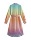 Fashion Color Ombre Shirt Long Sleeve Skirt