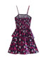 Fashion Purple Printed Irregular Pleated Slip Dress
