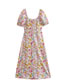 Fashion Floral Floral Pleated Slit Maxi Dress