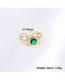 Fashion 1# Brass Gold Plated Zirconium Heart Open Ring